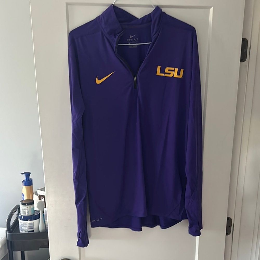 Nike Purple LSU Quarter-Zip Pullover